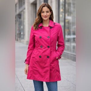 Gap Double Breasted Trench Coat Women XS Pink Spring Jacket